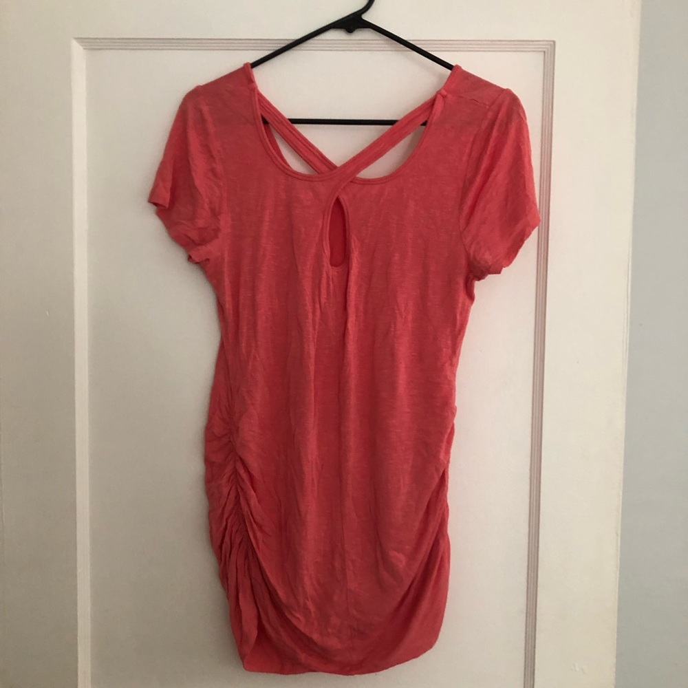 Jessica Simpson Maternity Coral Cross-back Knit Top | Medium